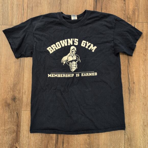 VTG Brown's Gym Adult Large Shirt Bodybuilding Muscles World Lifting Motivation - Picture 1 of 7